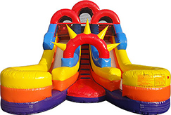Image of twelve foot tall blue water slide rental.